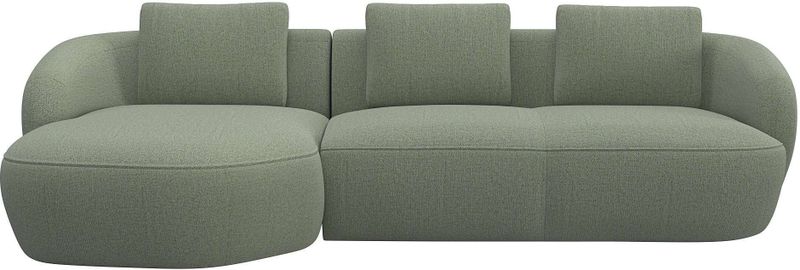 FLEXLUX Wohnlandschaft "Torino, rund, L-Form, Sofa-Ecke mit Recamiere, Longchair-Sofa", Modernes, organisches Sofa-Design, Kaltschaum, Wellenunterfederung