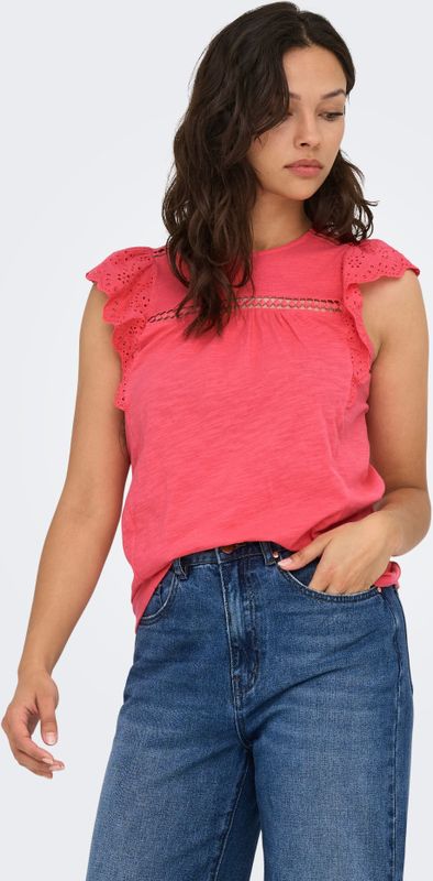 ONLY Kurzarmshirt "ONLLEA S/L FRILL MIX TOP JRS"