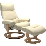 Stressless Relaxsessel "View", (Set, Relaxsessel mit Hocker), mit Classic Base, Größe S,Gestell Eiche