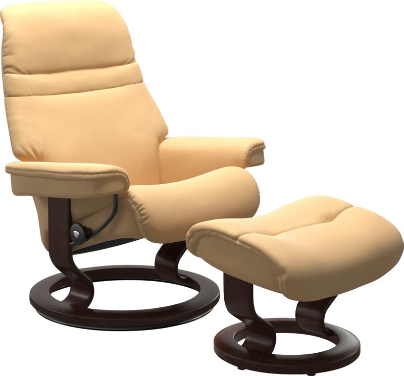 Stressless Relaxsessel "Sunrise", (Set, Relaxsessel mit Hocker), mit Classic Base, Größe L, Gestell Braun