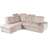 WERK2 Ecksofa "Brindisi, bequem und komfortabel, L-Form", mit verstellbaren Kopfteilen, Bettfunktion & Bettkasten
