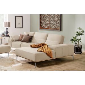 W.SCHILLIG Ecksofa "run, Designsofa mit tollem Sitzkomfort, bequem, L-Form", mit elegantem Holzsockel, Füße in Chrom glänzend, Breite 319 cm