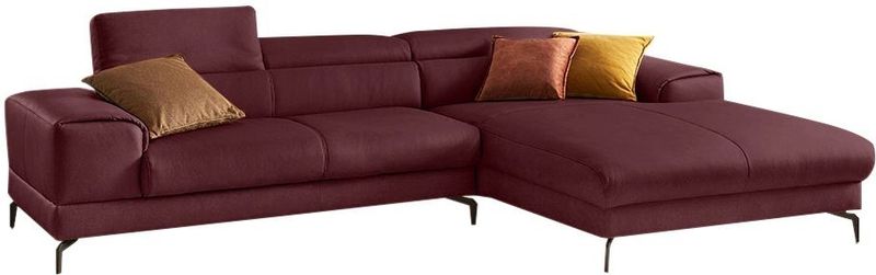 W.SCHILLIG Ecksofa "piedroo, Designsofa mit tollem Sitzkomfort, elegant und bequem, L-Form", Kopfteilverstellung, wahlweise mit Sitztiefenverstellung, Breite 303cm