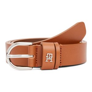 Tommy Hilfiger Ledergürtel "ESSENTIAL EFFORTLESS 2.5 SV", Einfachdornschließe, Metallemblem