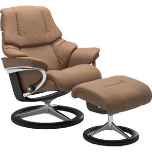 Stressless Relaxsessel "Reno", (Set, Relaxsessel mit Hocker), mit Hocker, mit Signature Base, Größe S, M & L, Gestell Schwarz