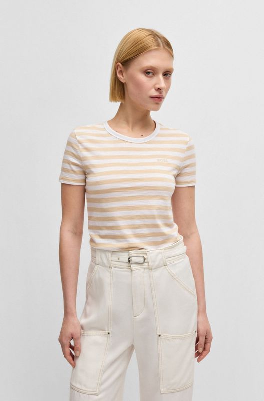 BOSS ORANGE T-Shirt "C Esla Striped", Premium Damenmode, im gestreiften Design