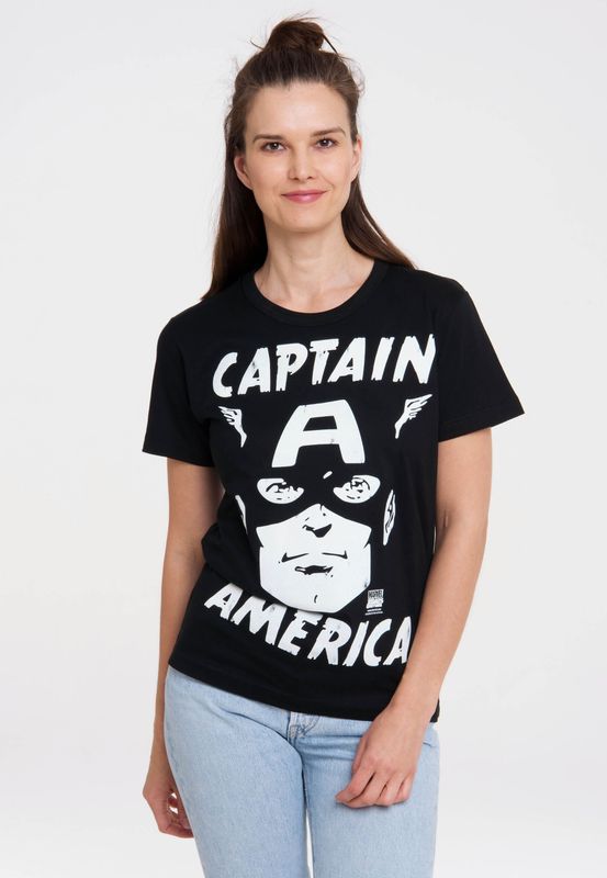 LOGOSHIRT T-Shirt "Marvel Comics - Captain America", mit lizenziertem Print
