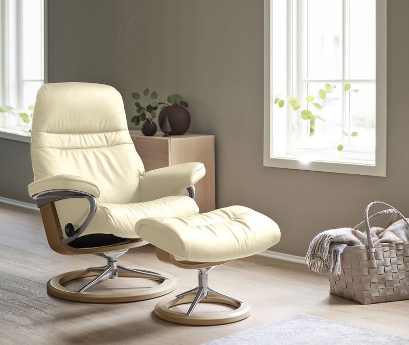 Stressless Fußhocker "Sunrise", mit Signature Base, Gestell Eiche