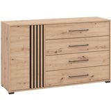 INOSIGN Kommode "Ascalon Sideboard, Breite 138 oder 93 cm, mit ABS Schutzkanten", 3D Optik durch Lamellen/ Paneele, FSC-zertifizierter Holzwerkstoff