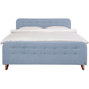 TOM TAILOR HOME Boxspringbett "NORDIC BOX", mit Knopfheftung im Kopfteil und Fußteil, Füße in Buche natur