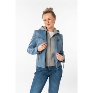 Mauritius Lederjacke "NOLA", mit Kapuze, Two-in-One Style - mit abnehmbarer Jersey-Kapuze