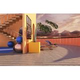 Papermoon Fototapete "3D DESIGN-PALMEN und TERRASSE"