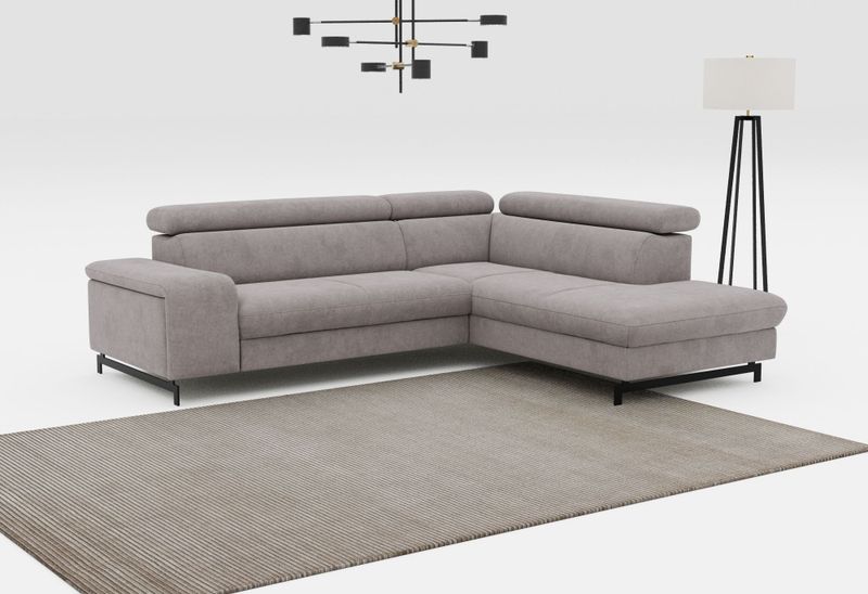 COTTA Ecksofa "Emma L-Form", Verstellbare Kopfstützen, optional mit Schlaffunktion und Bettkasten