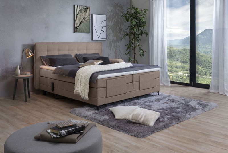 alina Boxspringbett "Edward", 180x200cm, mit motorischer Verstellung, inklusive Matratze und Topper