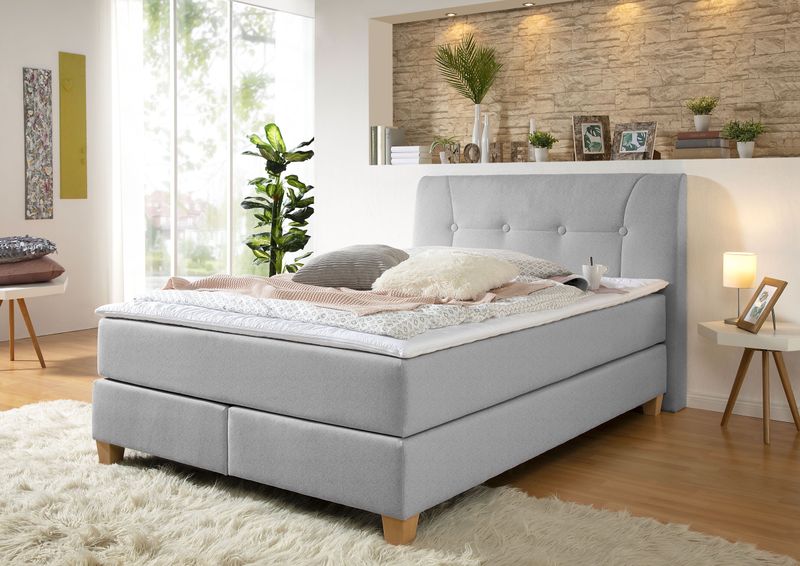 Home affaire Boxspringbett "Calloway", inkl. Topper, XXL-Ausführung, in 4 Farben, 5 Breiten, 3 Matratzenarten