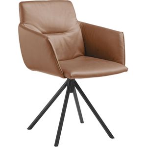 Musterring Polsterstuhl "JustB SP500", 1 St., Longlife Xtra-Leder Z77, mit Armlehne, wahlweise mit Drehfunktion, Stativgestell in schwarz