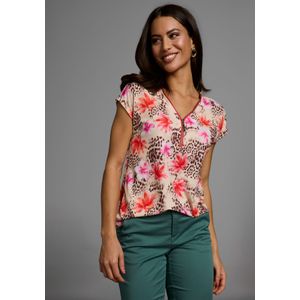 Laura Scott Kurzarmshirt, mit Reißverschluss am V-Ausschnitt - NEUE KOLLEKTION