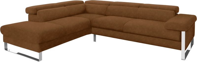 W.SCHILLIG Ecksofa "finn, toller Sitzkomfort, L-Form, hochwertige Verarbeitungsdetails", German Design Award 2016, Fußgestell Chrom glänzend, Breite 281 cm