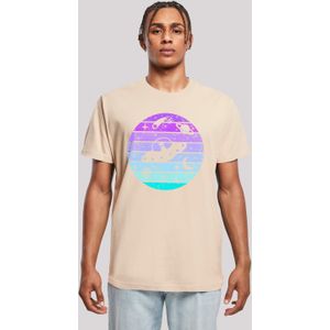 F4NT4STIC T-Shirt "Retro Alien Weltraum Sonnenuntergang", Premium Qualität