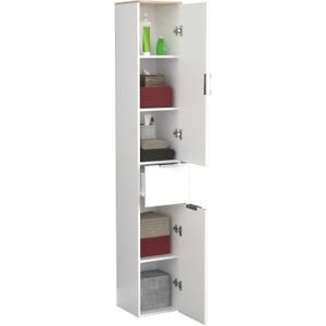 VCM Hochschrank "VCM Holz Badezimmerschrank  Badmöbel Stand Badschrank  Hochschrank  Maße ca. H. 190 x B. 30 x T. 30 cm - Donali", (1 St.)