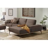W.SCHILLIG Ecksofa "run, Designsofa mit tollem Sitzkomfort, bequem, L-Form", mit Holzsockel, Füße in Bronze pulverbeschichtet, Breite 319 cm