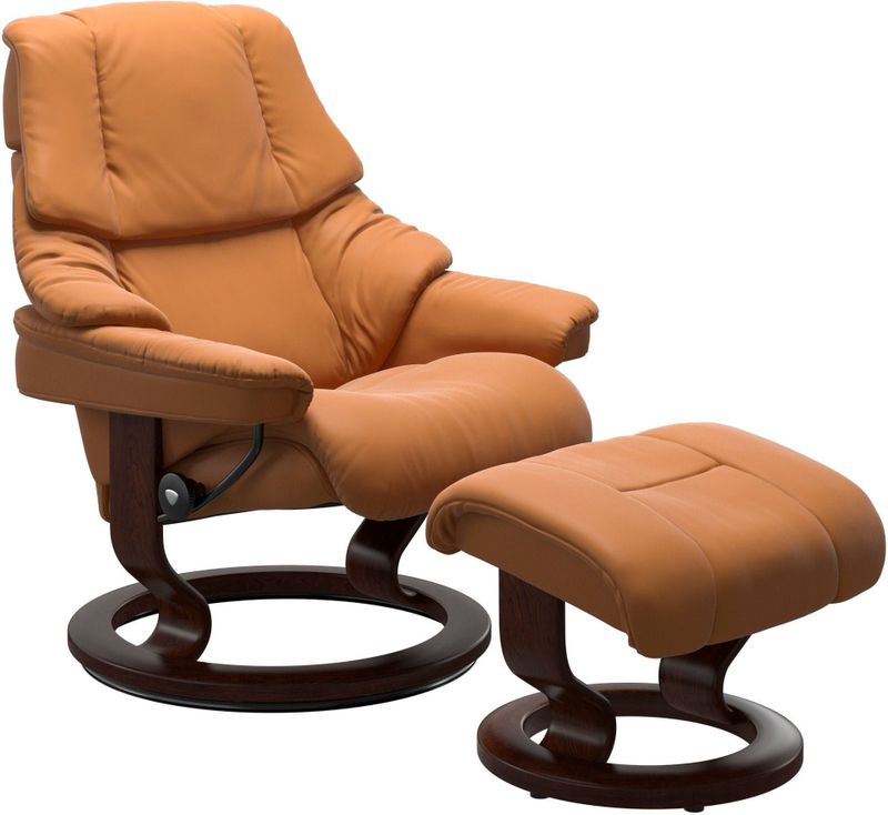 Stressless Relaxsessel "Reno", (Set, Relaxsessel mit Hocker), mit Hocker, mit Classic Base, Größe S, M & L, Gestell Braun