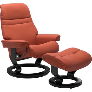 Stressless Relaxsessel "Sunrise", (Set, Relaxsessel mit Hocker), mit Classic Base, Größe M, Gestell Schwarz