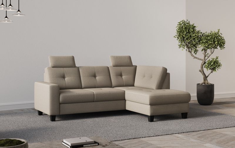 Places of Style Ecksofa "Varese", Kreuznaht in beige
