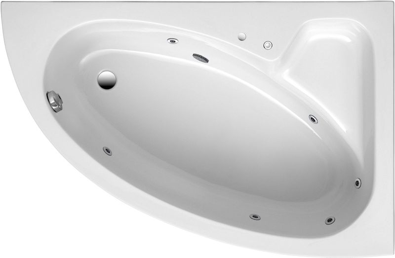 OTTOFOND Whirlpool-Badewanne "Salinas A", (Komplett-Set, 3 tlg.), Typ 1, chrom