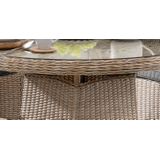 Destiny Garten-Essgruppe "PALMA LUNA", (9 tlg., 4x Hochlehner, 1x Tisch, inkl. Auflagen), Aluminium, Polyrattan