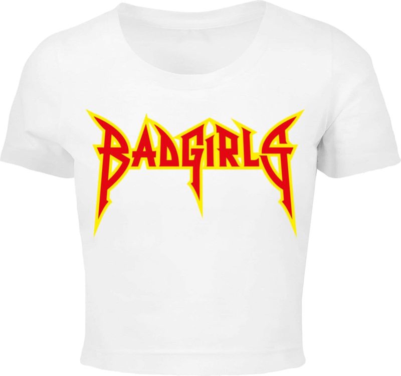 Miss Tee Kurzarmshirt "Miss Tee Damen Badgirls Cropped Tee", (1 tlg.)
