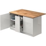 KOCHSTATION Kücheninsel "KS-Sole,Kochinsel,Küchenarbeitsblock,Inselküche,Arbeitsinsel", Breite 155 cm, mit Apothekerauszug, gedämpfte Türen