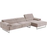 Egoitaliano Ecksofa "Malika, L-Form", mit Recamiere, inkl. Kopfteilverstellung und chromfarbenen Metallfüßen