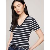 Tommy Hilfiger T-Shirt "SLIM CODY V-NK SS", mit Logostickerei