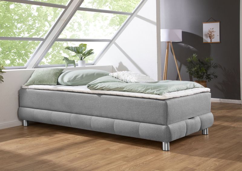 INOSIGN Boxspringbett "Vaasa", für Dachschrägen geeignet, inkl. Bettkasten und Topper