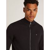 Calvin Klein Stehkragenpullover "COTTON SILK BLEND ZIP JACKET", mit Logoprint