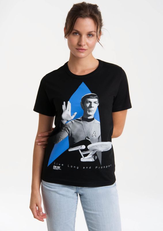 LOGOSHIRT T-Shirt "Star Trek - Spock, Logo, USS Enterprise", mit lizenziertem Print