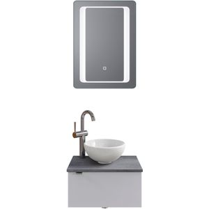 Saphir Badmöbel-Set "Serie 6915", (4 St.), Gäste-Bad, 51 cm breit, mit LED-Spiegel und 1 Tür