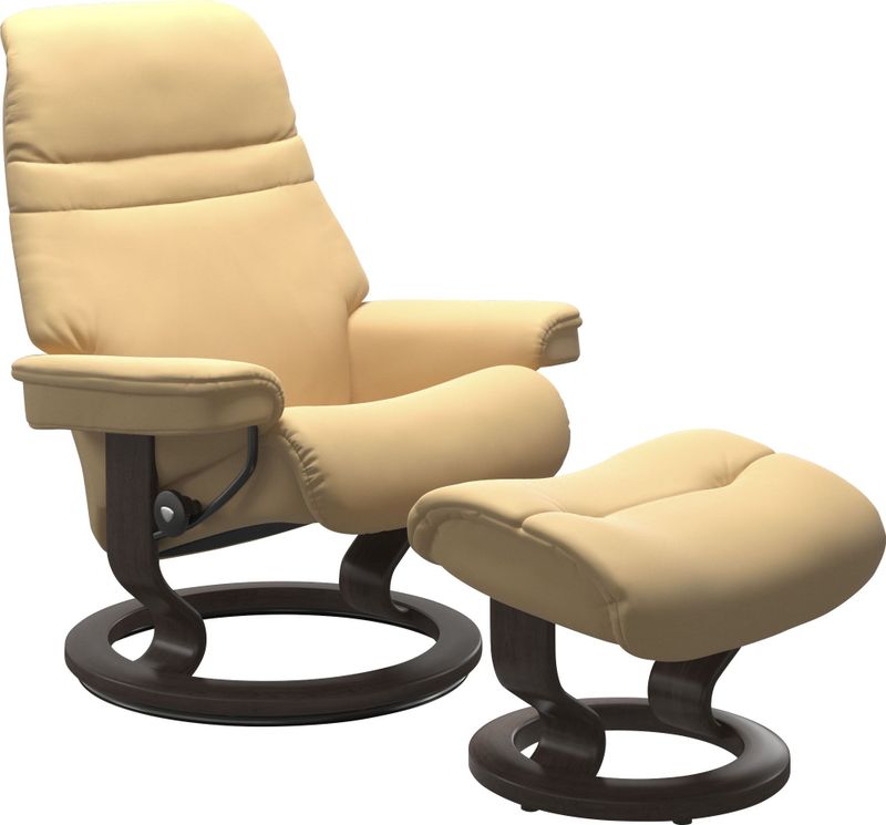 Stressless Relaxsessel "Sunrise", (Set, Relaxsessel mit Hocker), mit Classic Base, Größe S, Gestell Wenge