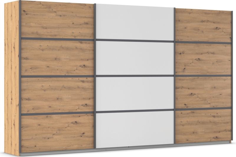 rauch Kleiderschrank "Schwebetürenschrank OTTO´s Choice Garderobe Schrank TOP ANGEBOT Avola", (in 3 verschiedenen Ausstattungen BASIC/CLASSIC/PREMIUM), mit eleganten Zierleisten in Chrom, Schwarz oder Weiß MADE IN GERMANY