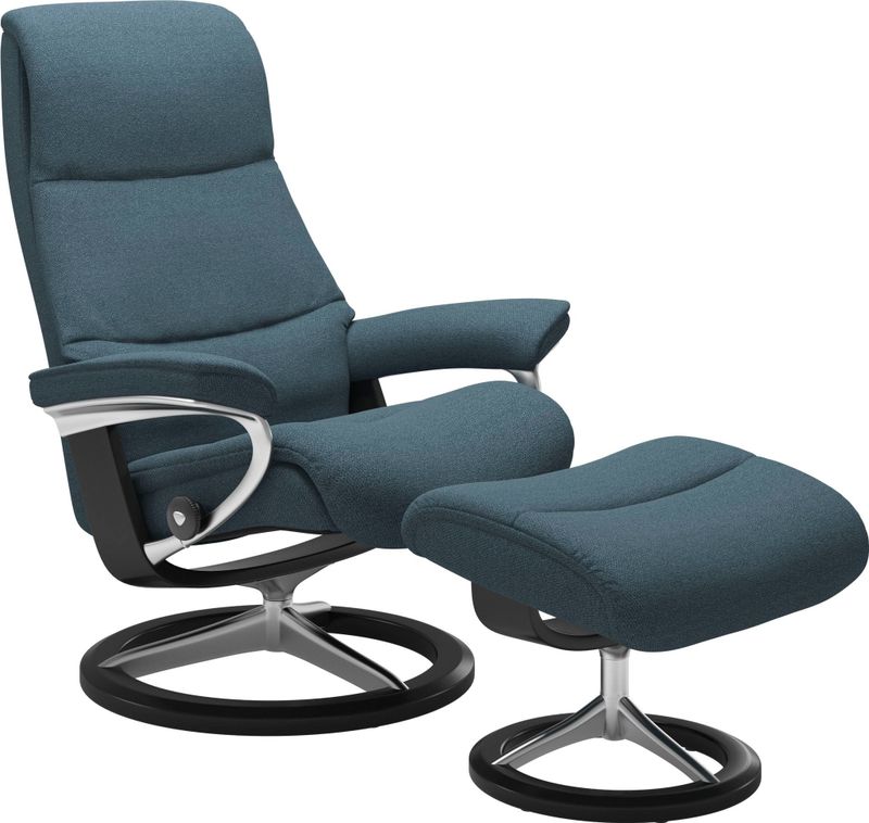 Stressless Relaxsessel "View", (Set, Relaxsessel mit Hocker), mit Signature Base, Größe L,Gestell Schwarz