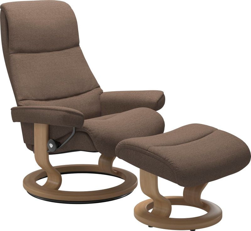 Stressless Relaxsessel "View", (Set, Relaxsessel mit Hocker), mit Classic Base, Größe S,Gestell Eiche
