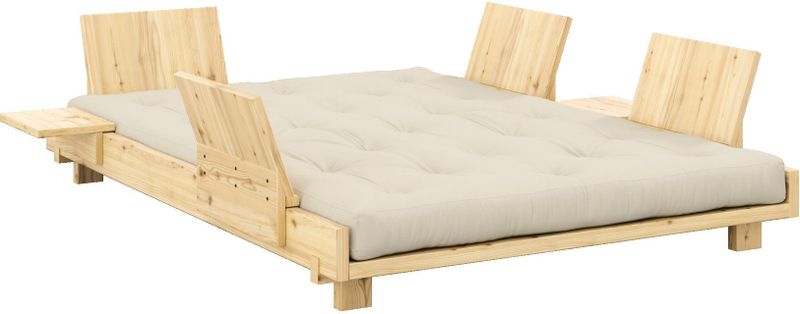 Karup Design Bett "Social Sofa Bed, mit verstellbarem Zubehör, inkl Matratze & Lattenrost", Bett wahlweise mit 2 oder 4 Rückenlehnen und 2 Ablagen. Mit Matratze