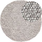 carpetfine Teppich "Calo", rund, 16 mm Höhe, Handweb Teppich, Uni-Farben, meliert, handgewebt, 70% Wolle