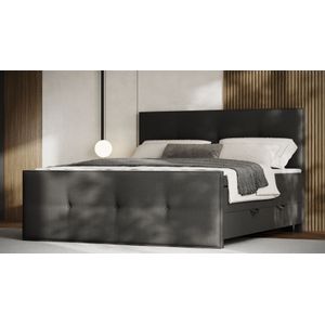 FORTE Boxspringbett "Eve inkl. zwei Bettkästen und Kaltschaum Topper", und einer 7-Zonen-Tonnentaschen-Federkernmatratze (H3)