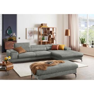 W.SCHILLIG Ecksofa "piedroo, Designsofa mit tollem Sitzkomfort, bequem und elegant, L-Form", Kopfteilverstellung, wahlweise mit Sitztiefenverstellung, Breite 343cm