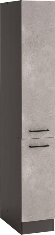KOCHSTATION Apothekerschrank "KS-Tulsa", 30 cm breit, 200 cm hoch, mit 2 Auszügen, Metallgriff, MDF Front