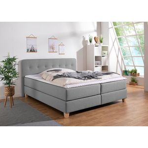 Home affaire Boxspringbett "Fargo", inkl. Topper, in 3 Matratzenarten, in Samt- oder Strukturstoff