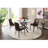 MCA furniture Esstisch "UBATE Vierfußtisch", (1 St.), Keramik, Metall, weiß marmoriert, dining table, 4-6 Personen