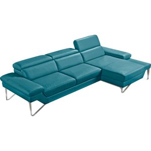 Egoitaliano Ecksofa "Princess, elegantes Designsofa mit erstklassigem Sitzkomfort, L-Form", mit Recamiere, inkl. Kopfteilverstellung, edle Designmetallfüße